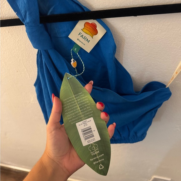 NWT FARM Rio Blue One-Shoulder Top - Picture 3 of 3